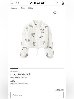 Claudie Pierlot
floral drawstring shirt 2026